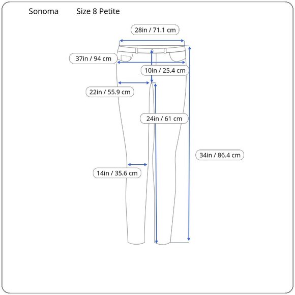 Sonoma Womens High-Rise Dark Wash Skinny Jeans  With Pockets Size 8 Petite - Picture 12 of 13
